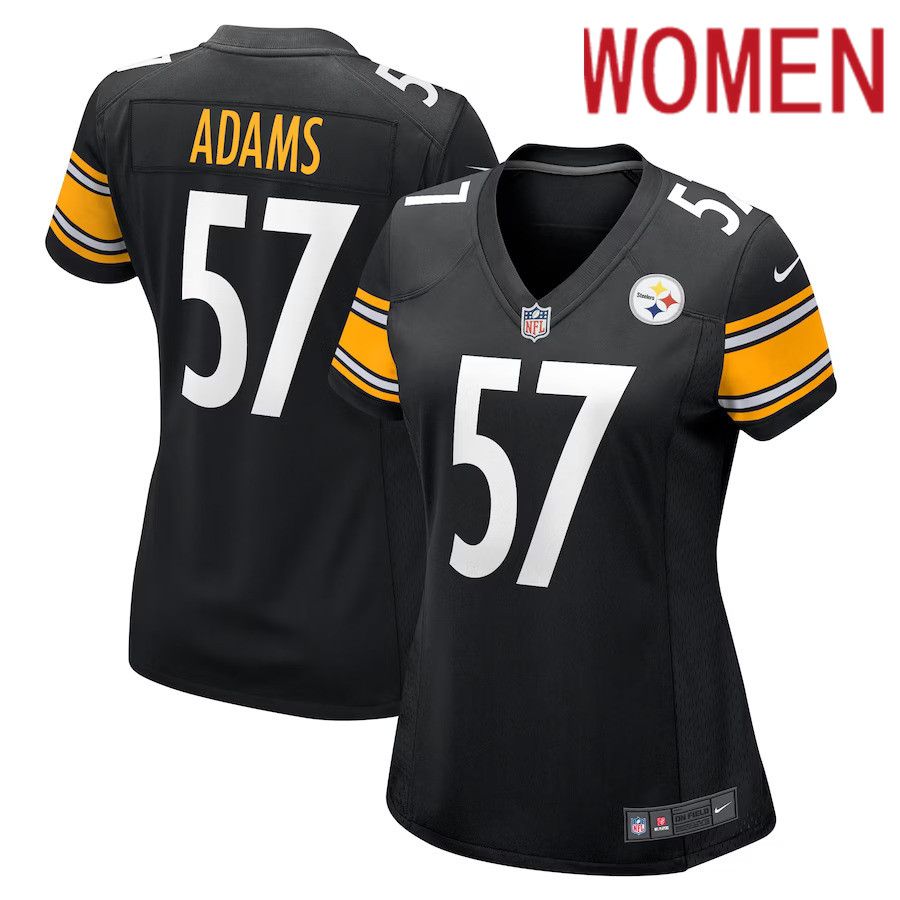 Women Pittsburgh Steelers 57 Montravius Adams Nike Black Game Player NFL Jersey